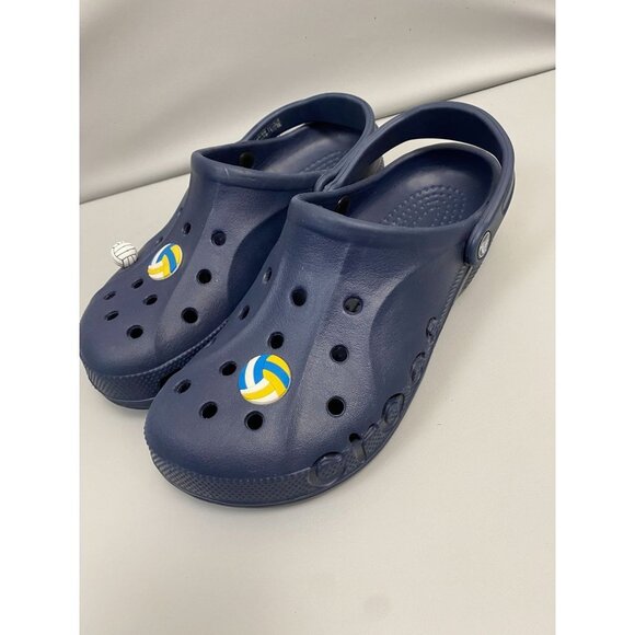 Crocs Mule Clogs Shoes Mens size 8 Women size 10 Blue Vacation Beach volleyball - Picture 1 of 11
